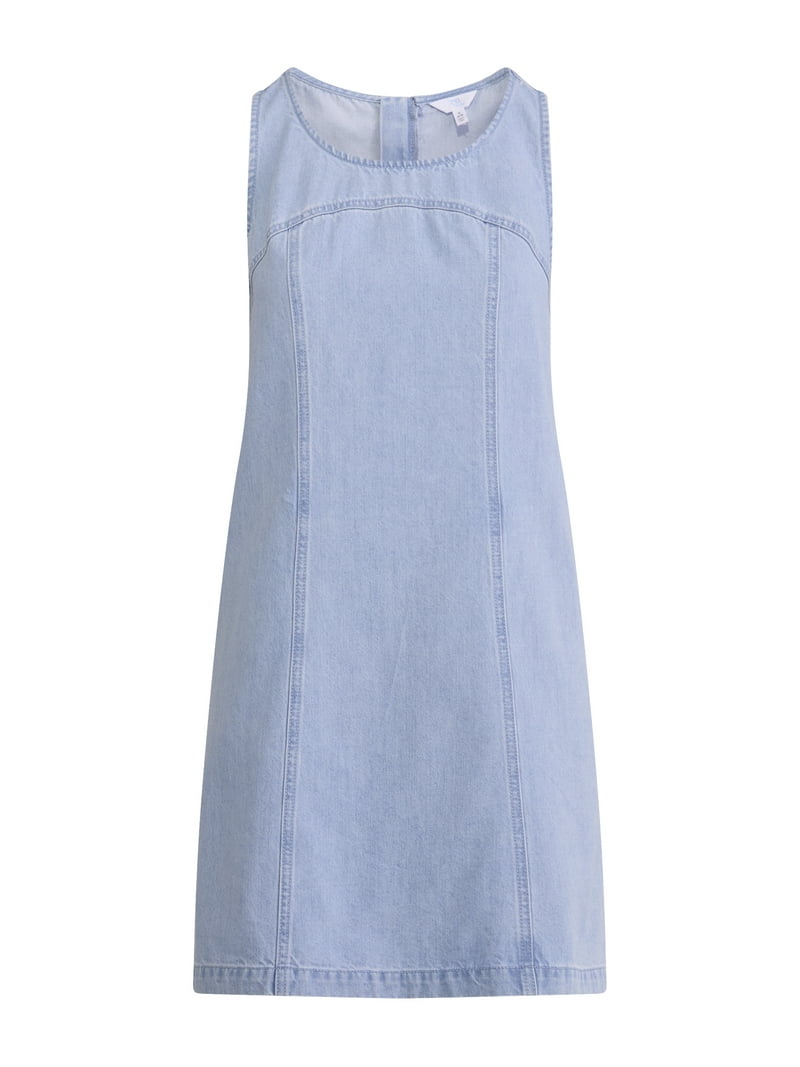 white christmas dresses Mimi Sleeveless A-Line Denim Mini Dress Medium Wash Small main image 1