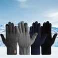 thumbnail image 4 of 1 Pair Men's Warm Knitted Gloves, Touchscreen Friendly Thick Cold-Proof Gloves for Winter Use, 4 of 10