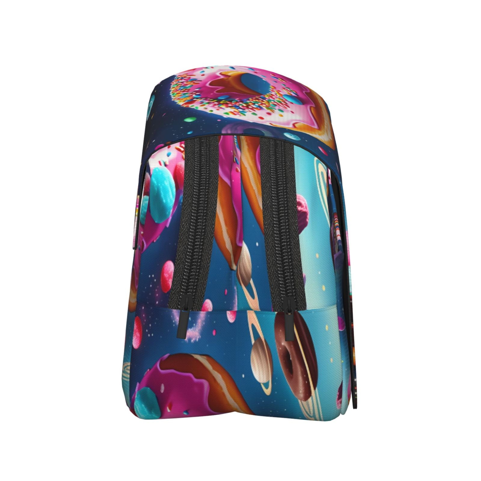 Rateoe Starry Sky Colorful Donut Pattern Double Clamshell Pen Case, Storage Organizer with Two Zipper Compartments– Holds Up to 50 Pencils & Pens