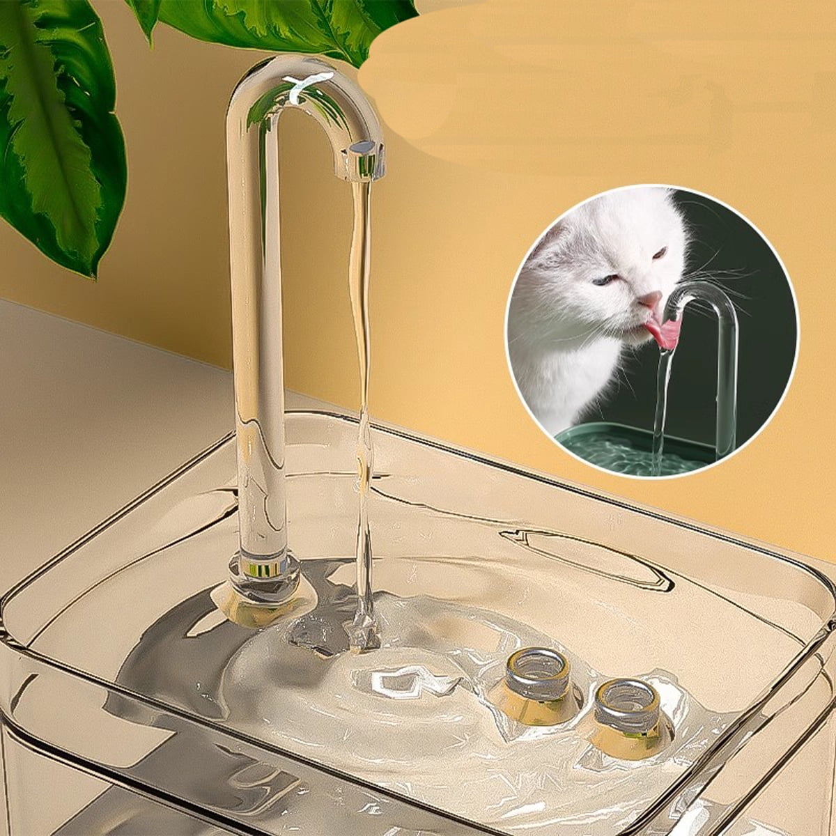 Cat Water Fountain Pet Water Feeder USB 5 Volts Electric Water Dispenser 0.4 Gallon