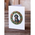thumbnail image 2 of Portuguese Water Dog Christmas Flowers Greeting Cards Pack of 8 7 in x 5 in, 2 of 3