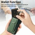 thumbnail image 3 of Wallet Case for iPhone 15 Plus Slim Protective Case with Credit Card Slots Hidden Kickstand Carbon Fiber Texture PU Leather Shockproof Anti-Scratch Phone Cover for iPhone 15 Plus, Green, 3 of 10