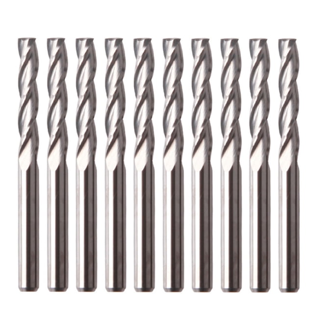 TFixol 10 piezas 3.175 * 22 brocas de enrutador molino de extremo de vástago espiral No TFixol Bit de enrutador