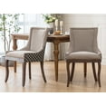 thumbnail image 4 of ODUSE-DAILY Dining Chairs Set of 2, Kitchen & Dining Room Chairs, Fabric Upholstered Dinning Chairs, Wooden Dining Table Chairs, Sillas De Comedor, Nailhead Trim, Wood Legs (Beige,Pattern, 2 Pcs), 4 of 12