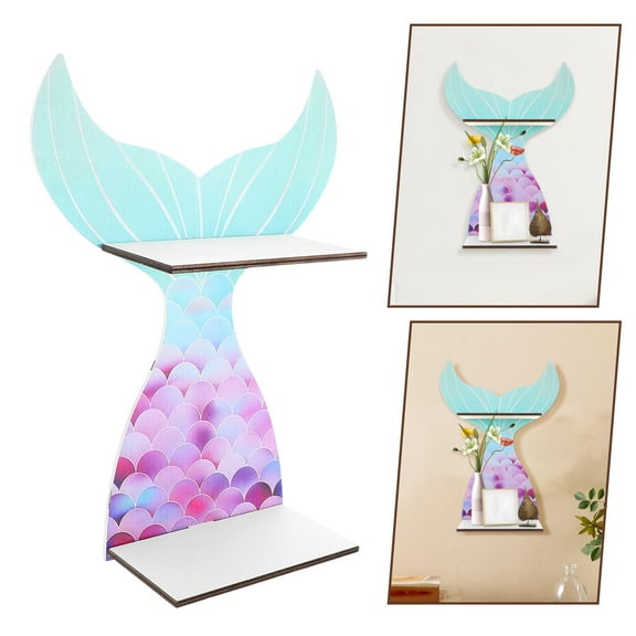 WEUVEB Mermaid Wall Shelf Minimalist Style Office Wall Decor 1Set 11.8X8.7X3.5in