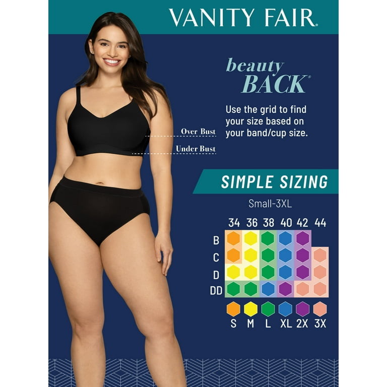 Vanity Fair Women's Beauty Back Wirefree Bra, Style 72118, Sizes S-3XL 