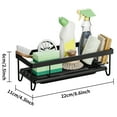 thumbnail image 5 of Pebbuoy Sink Storage Rack Quick Drainage with Detachable Water Catcher Tray Stainless Carbon Steel Kitchen Drain Rack Sink Sponge Dish Rag Organization Shelf, 5 of 6