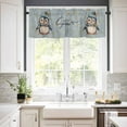 thumbnail image 3 of Christmas Watercolor Kitchen Curtains and Valances Set, Penguins and Snowflakes Blue Rod Pocket Window Valance 18 Inch Window Curtain Panels for Living Room Bedroom Laundry, 27.5x36in, 3 Pieces, 3 of 7