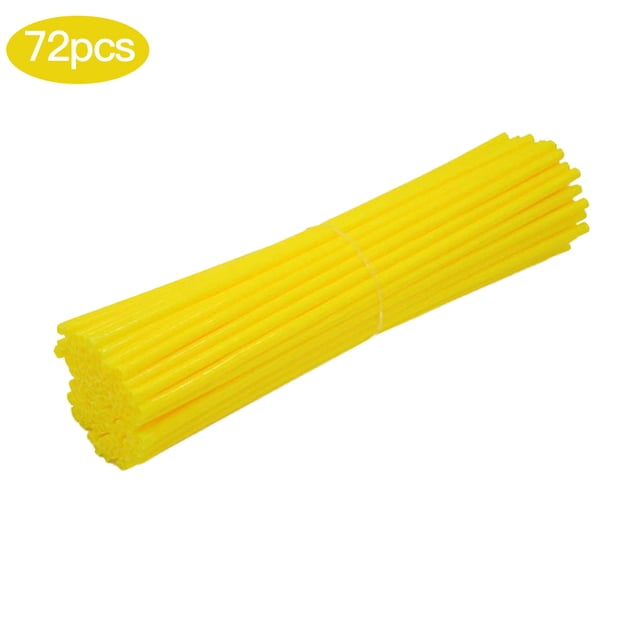 sweethay 72 Uds. Cubierta de radios para rueda de bicicleta, fundas de plástico para radios de neumáticos de motocicleta, decoración para bicicleta de Ciclismo amarillo sweethay OD2875-02