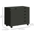 thumbnail image 2 of HOMCOM 5-Drawer Lateral Filing Cabinet with Door & Adjustable Shelf, Mobile Office Storage on Wheels, Black Particleboard, 30.7"W x 15.7"D x 26.2"H, for Home Office & Study, 2 of 7