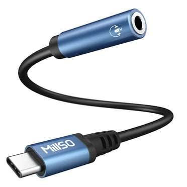 MillSO USB Type C to 3.5mm Female Headphone Jack Adapter, USB-C to TRRS Audio Dongle Cable, 8-inch