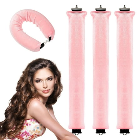 3 Pack Heatless Hair Curlers, Overnight Wave Rods