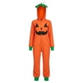 thumbnail image 4 of BOOMNY Halloween Womens Flannel Onesie Pajamas Hallowmas Pumpkin Face Graphic Long Sleeve Hooded Pjs Jumpsuit for Women Cozy Warm Loungewear Homewear, 4 of 6