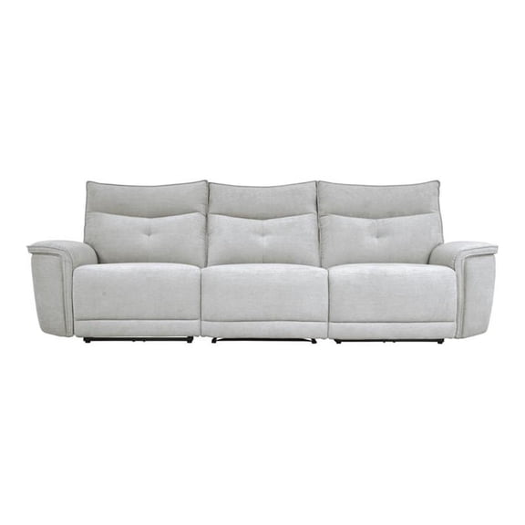 Lexicon Tesoro 3-Piece Modern Wood & Fabric Sofa in Mist Gray
