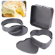 thumbnail image 5 of Juego de 3 moldes antiadherentes de metal para hornear pasteles, redondos, con forma de corazón y cuadrado, con fondo extraíble, para hornear pasteles, para tartas, 5 of 8