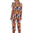 thumbnail image 7 of Womens Pajama Set 2026 Lounge Vintage Floral Printed Plus Size Short Sleeve and Capri Trousers Sets with Pockets, 7 of 7