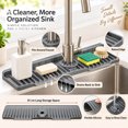 thumbnail image 5 of Leeye Silicone Faucet Mat for Kitchen Silicone Guard Cuttable Adjustable Silicon Faucet Guard Mat 8Â° Slope Thickened Auto Drain for Kitchen Bath Gray, 5 of 6