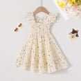 thumbnail image 2 of Vestido YOUNGER TREE para niños pequeños sin mangas con volantes, beige 6-7T, 2 of 6