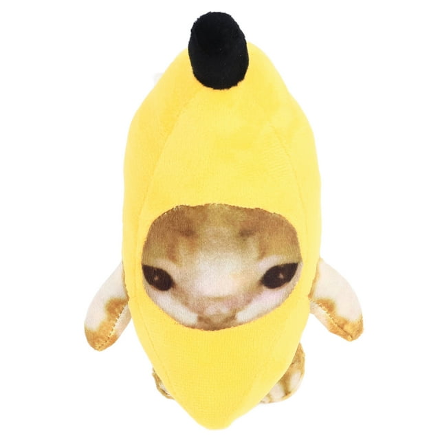 Juguete De Peluche Gato Plátano, Divertidos Peluches De Gato Triste, Algodón PP Y Peluche De Primera , Fina Artesanía, Juguete Antiestrés Para Niños, Adultos