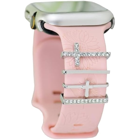 xixishop Watch Band Charms for Women - Diamond Decorative Rings Loops for Apple Watch Bands - Compatible with 49mm, 45mm, 44mm, 42mm, 41mm, 40mm