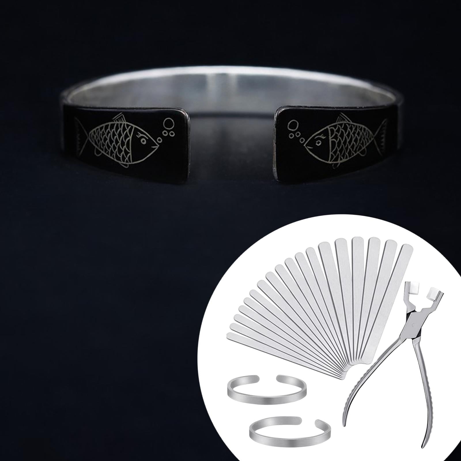 Milageto Aluminum Bracelet Bangle Making Tool Bracelet Blank Fending Blank DIY Kit Silver