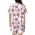 thumbnail image 6 of Balery Purple Mushroom Pattern Womens Pajama Sets 2 Piece Soft Short Sleeve Top and Shorts Sleepwear Round Neck Pjs Lounge Set with Pockets-X-Large, 6 of 7