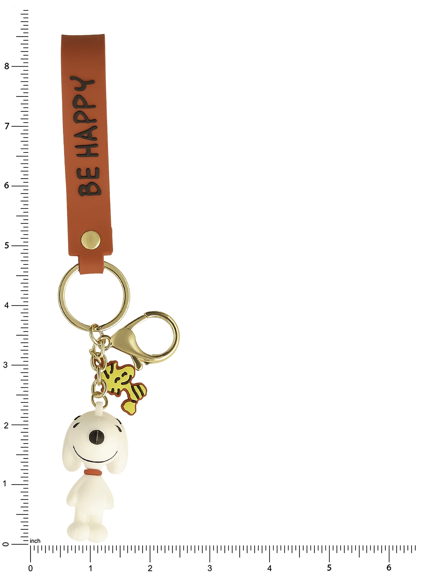 Peanuts Snoopy 3D PVC Keychain Charm Be Happy