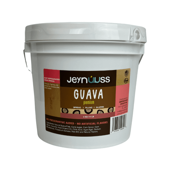 Jeynuuss Guava Cake And Pastry Filling, Pie Filling, Guava Paste, Gluten Free, Kosher Certified | Repostero, Ate De Guayaba, 11 Lb.