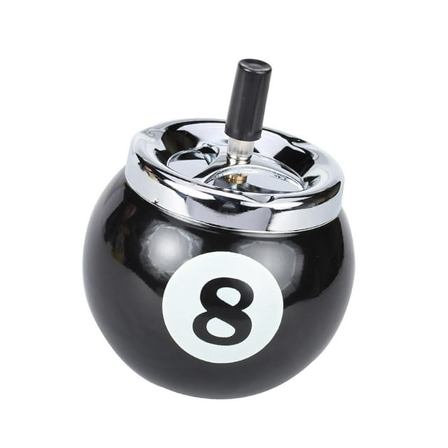 Billard Noir Forme Boule Bouton Poussoir Métal 8.89x9.6cm