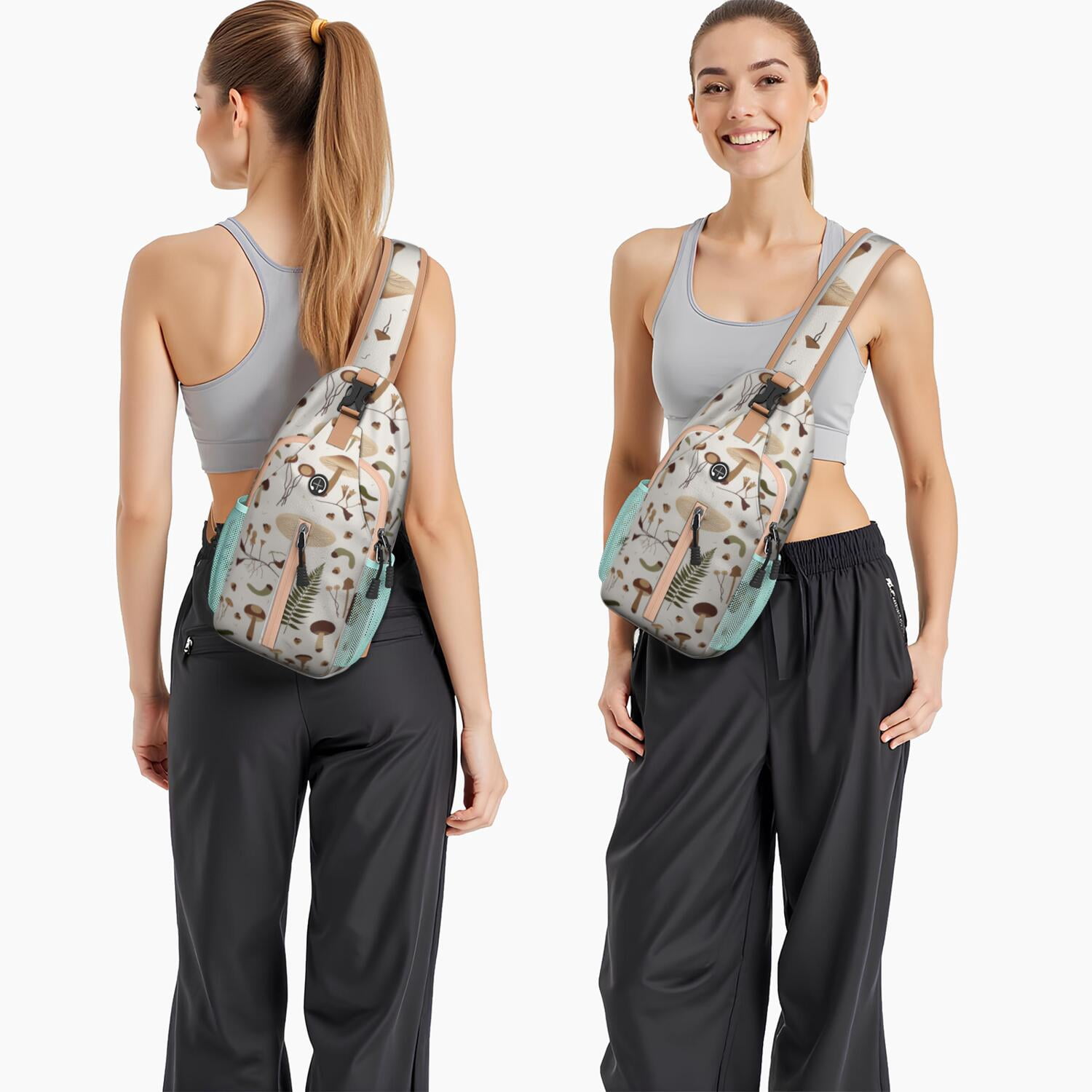 Mushroom Sling Backpack for Women Men Hiking Sling Backpack Backpack Purse for Vacation Party Daily Use Small Travel Backpack Gym Sports Travel Hiking Daypack