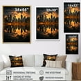 thumbnail image 4 of Designart "Miami City Skylines in Yellow Black" Cityscapes Floater Framed Canvas Wall Art, 4 of 7