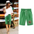 thumbnail image 4 of Pantalones Cortos Casuales para Mujer Día de la Independencia Impreso Elástico de la Cintura, Pantalones Cortos de Verano para Mujeres, 4 of 4