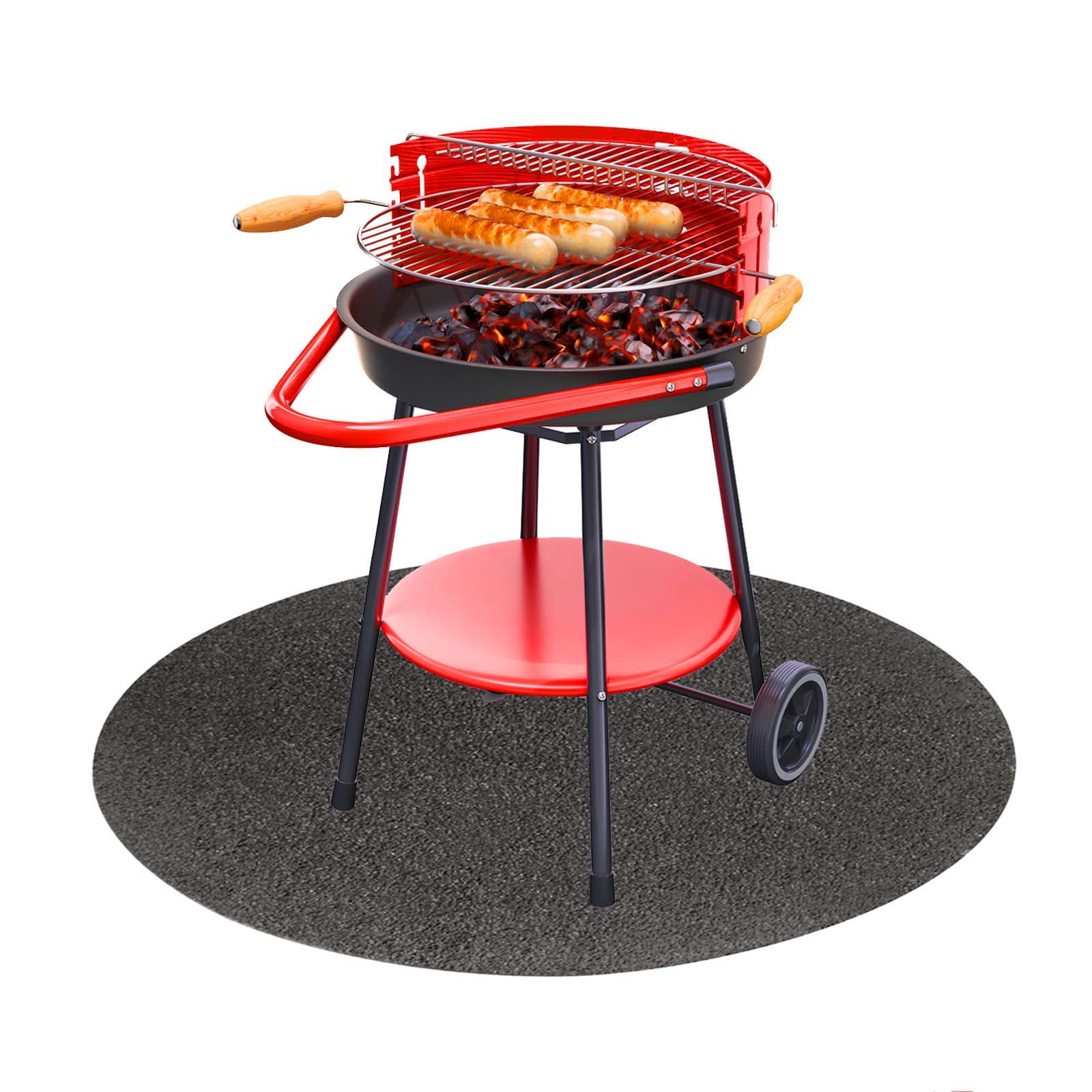 Round Under Grill Mat, Large 32-inch Diameter for Outdoor Use, Fireproof Mat Under The Grill Splatter Mat Protective Deck and Patio Mat Round Mat BBQ Accessories for Grills Outdoor Cooking - Walmart.com -