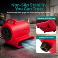 thumbnail image 3 of SereneLife Air Mover, 3-Speed Blower Fan with Adjustable Angle, 2500 CFM Airflow, Portable Dryer for Ventilation, Circulation, and Drying in Homes, Garages, and Worksites, Red, 3 of 5