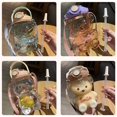 thumbnail image 3 of Botella de agua grande con forma de oso kawaii de 1000 ml con pajita y correa, lindas botellas de agua para beber (café), 3 of 4