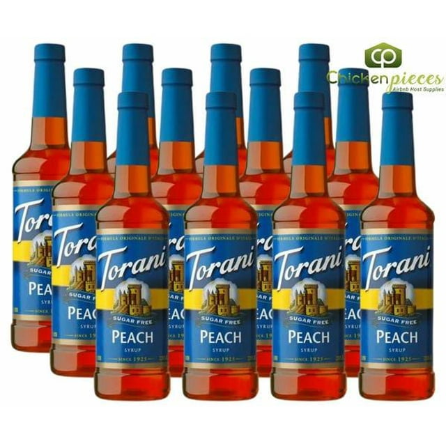 Torani Sugar-Free Peach Flavoring / Fruit Syrup 750 mL/25.36 oz Bottle