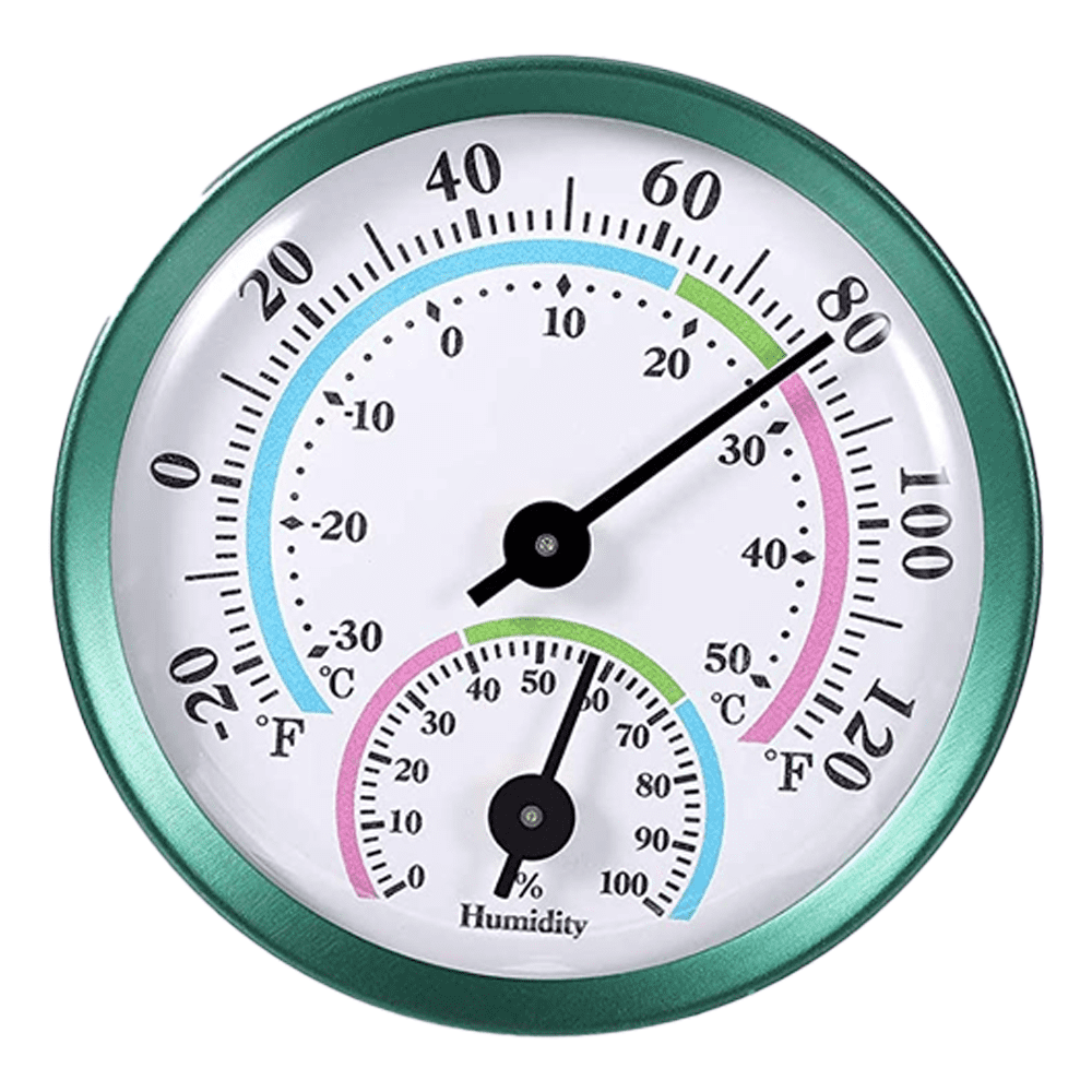 Indoor Outdoor Thermometer Hygrometer 2 in 1 Temperature Humidity Gauge Analog Hygrometer for Indoor Office Home Room Outdoor, No Battery Required