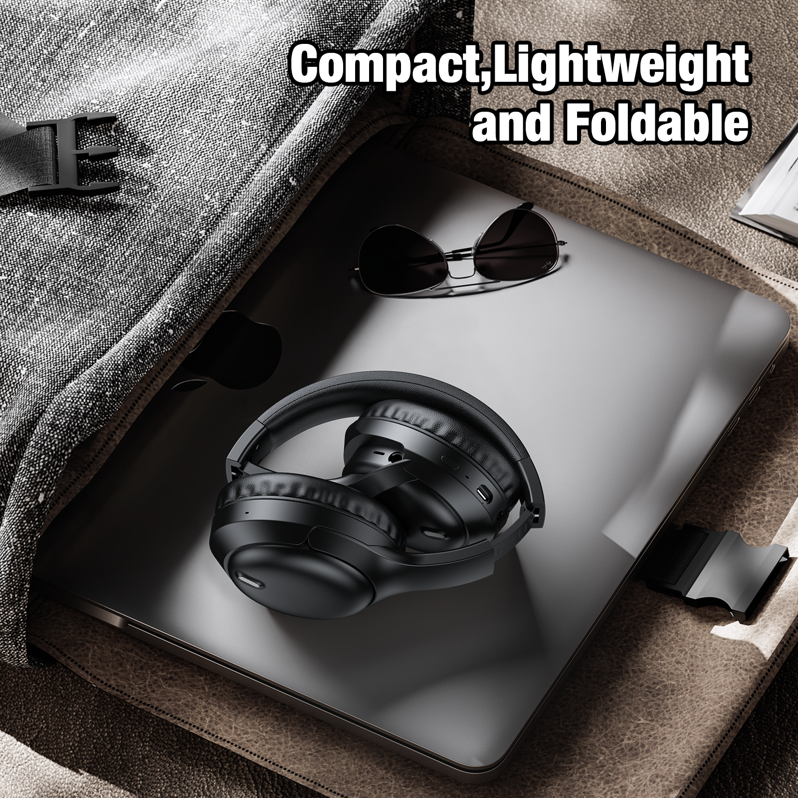 AUOSHI A18 Active Noise Cancelling Wireless Headphones, Black photo 7