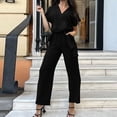 thumbnail image 2 of JURANMO Women's Loose Sleeveless Jumpsuits Adjustable Spaghetti Strap Stretchy Long Pant Romper Floral Print Bohemian One Piece Jumpsuit Casual Overall Outfits, 2 of 9