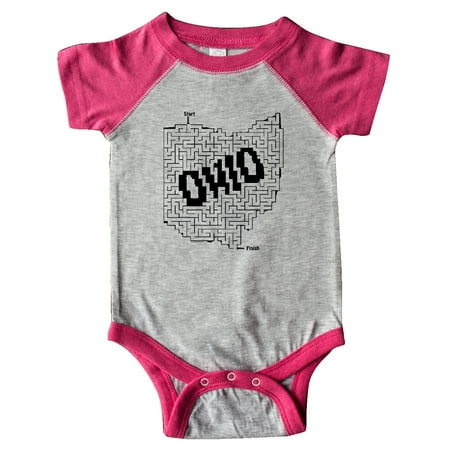 

Inktastic Ohio Maze Puzzle Gift Baby Boy or Baby Girl Bodysuit