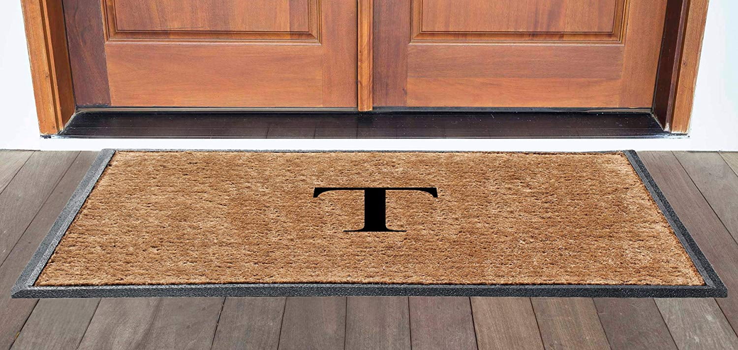 A1HC First Impression 30 in. x 48 in. Rubber and Coir Molded Double Monogrammed Door Mat