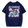 thumbnail image 4 of Trendfront Womens Oversized Graphic T Shirts Tropical Beach Sunshine Back Print Top Casual Loose Fit Short Sleeve Tee Outfits, 4 of 8