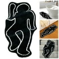 thumbnail image 1 of WHEANG Tapis Humanoïde Noir Lavable à la Machine Non Tapis de Sol, Tapis de Sol Imitation en Forme Tapis de Porte d'Entrée Amusant, 1 of 5