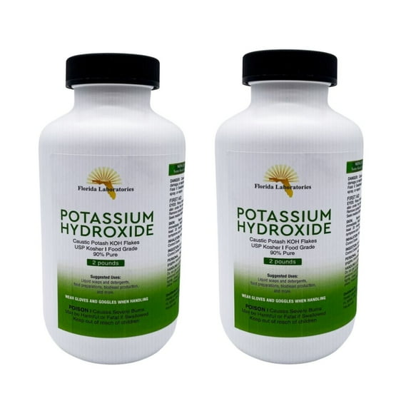 Potassium Hydroxide (KOH),90% pure, Caustic Potash, Organic Soap making 4 Lbs (Pounds)
