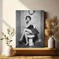 thumbnail image 6 of UXIEQU Vintage Woman Sitting On Toilet Canvas Wall Art Print 15.75x11.81 Inches, 6 of 8