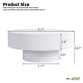 thumbnail image 3 of Kevinplus 31.5 inch Round Coffee Table with Sturdy Base, Modern Drum End Table for Living Room, White, 3 of 9
