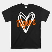 Tigers School Sports Fan Team Spirit Mascot Cute Heart Gift Shirt