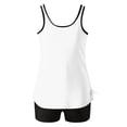 thumbnail image 4 of Womens Bathing Suits Two Piece Tank Tops Boyshorts Swimsuits High Waist Tummy Control Color Block Tankini Swimwear, M, 4 of 7