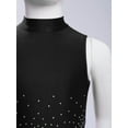 thumbnail image 6 of YiZYiF Girls Lyrical Dance Costume Keyhole Back Sleeveless Rhinestones Split Dress Dancewear Black 6, 6 of 7