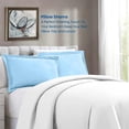 thumbnail image 2 of 600 Thread Count Egyptian Cotton 2-Piece Pillow Sham Set with Flanged Border, Queen Size (20" x 30") Light Blue Stripe, 2 of 4